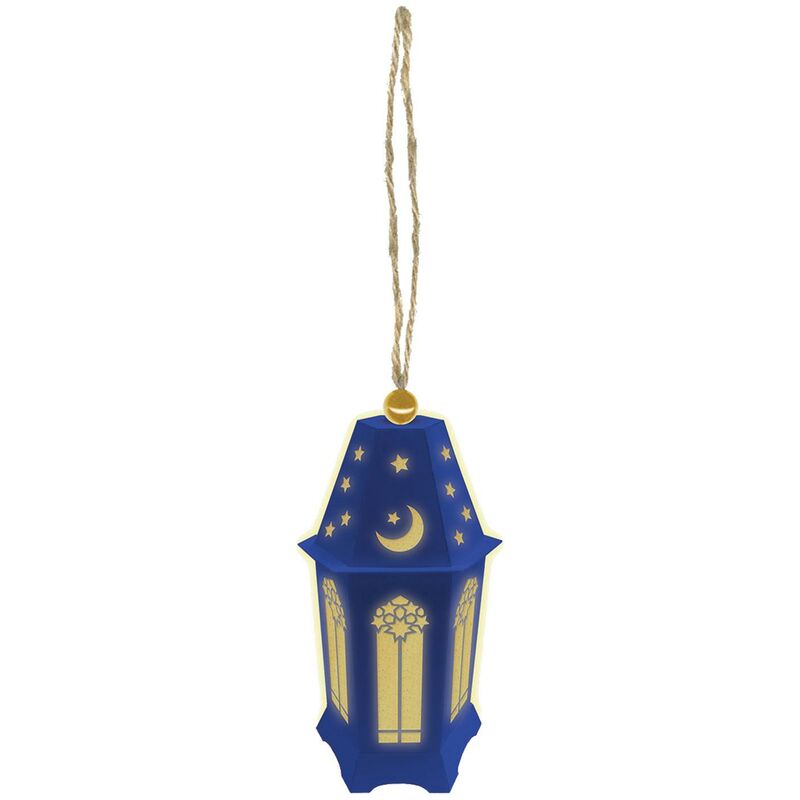 Mini Lantern (One Size) (Blue/Gold) - Amscan