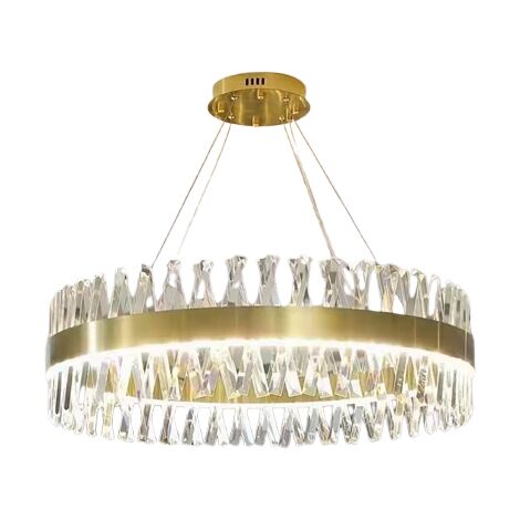Amsterdam - Lampadario 80cm, Ring 3 LED colore 80W, Ottone, Cristallo K9