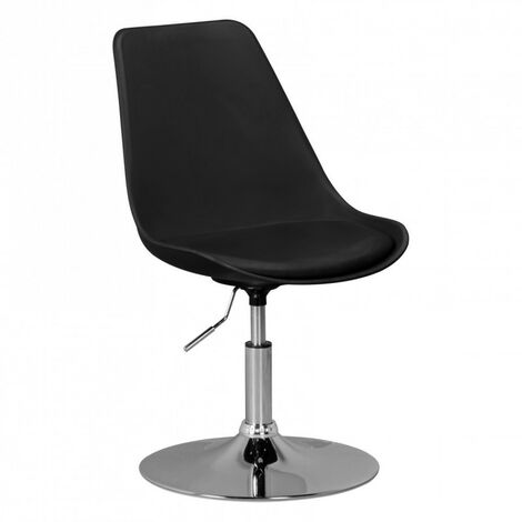 Amstyle KORSIKA Drehsessel Esszimmerstuhl Kunstleder Schwarz Drehstuhl höhenverstellbar Drehhocker Wartezimmerstuhl