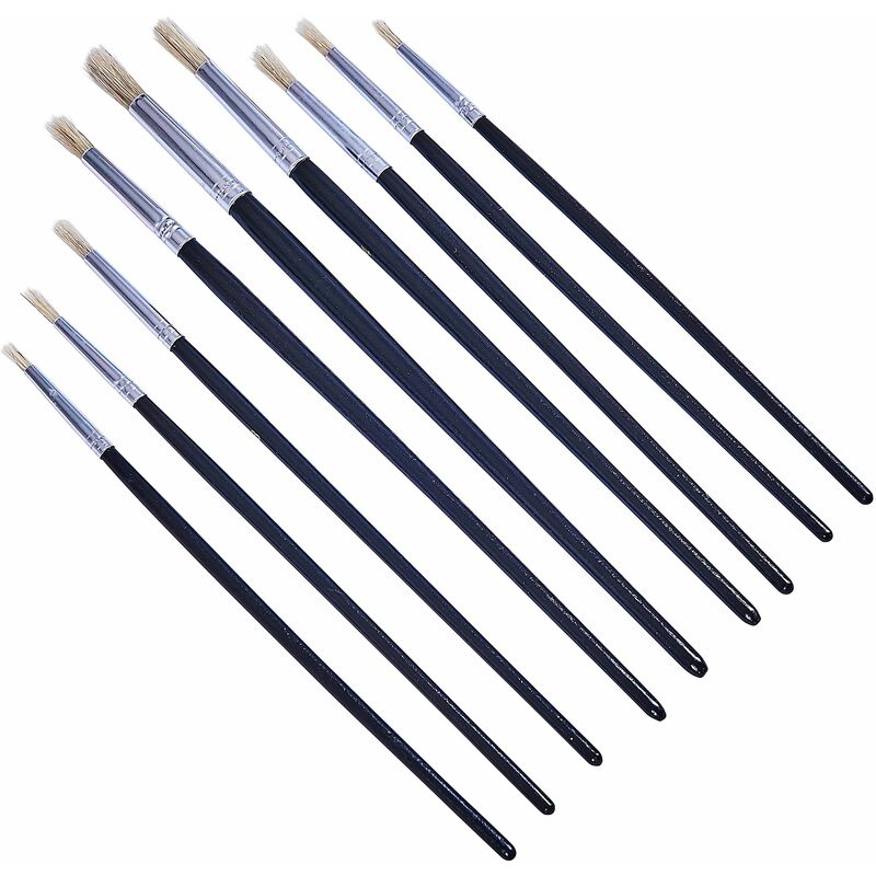 Am-tech - 9pc Round Tip Art Brush Set - S4135