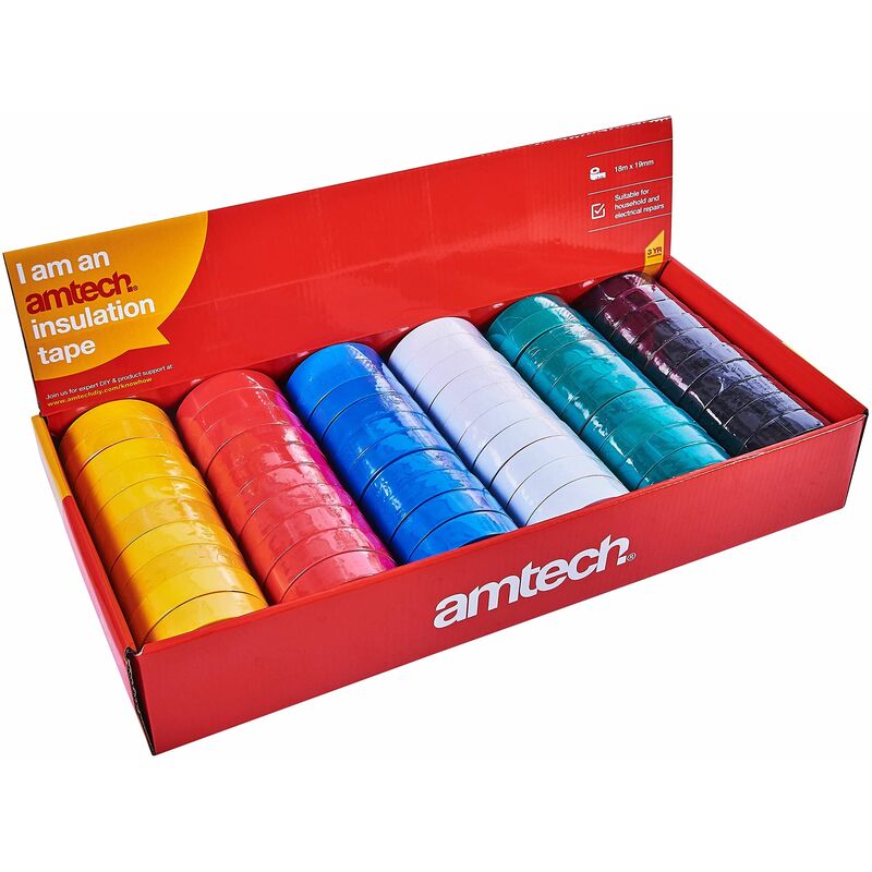 Amtech - 60pc Insulation Tape - Assorted Colours - S4170