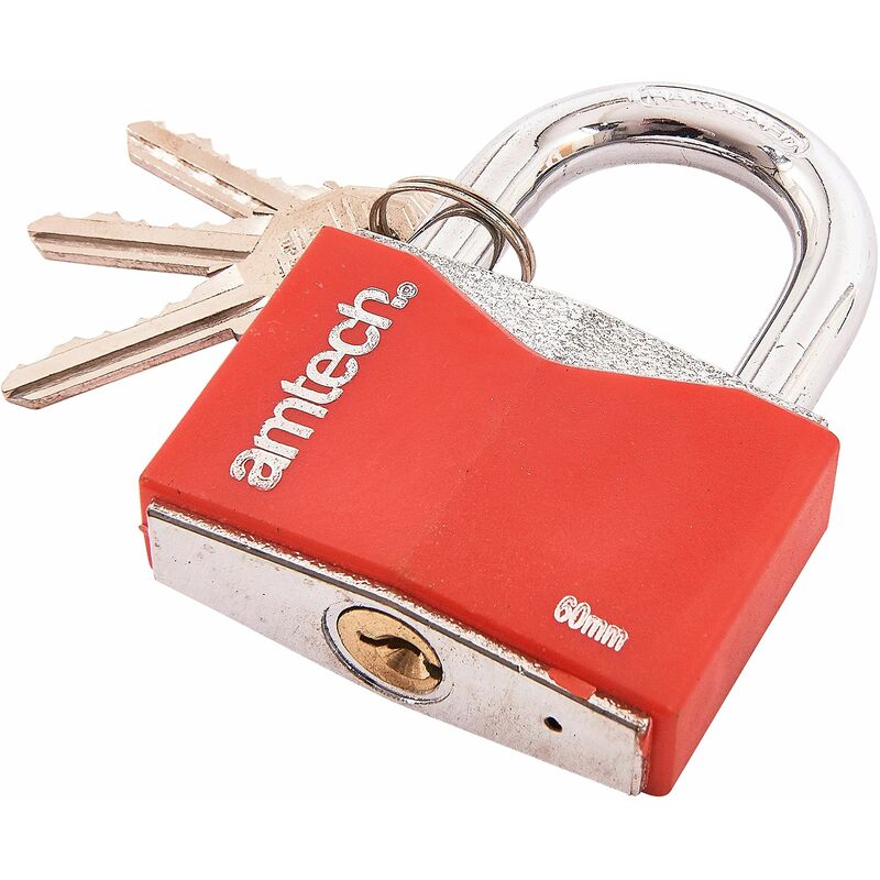 Amtech T0706 60mm Rhombic Chrome Plated Iron Padlock