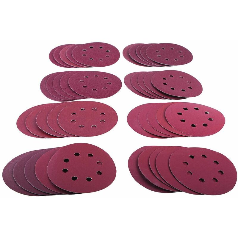 40pcs Mixed Grit Circular Sanding Sheet Set (125mm) - V4096