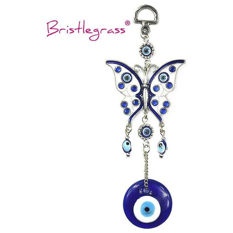 Image of Amuleti a forma di farfalla con strass blu turchi Amuleti portafortuna Ciondolo da appendere alla parete Decorazione regalo per la protezione della