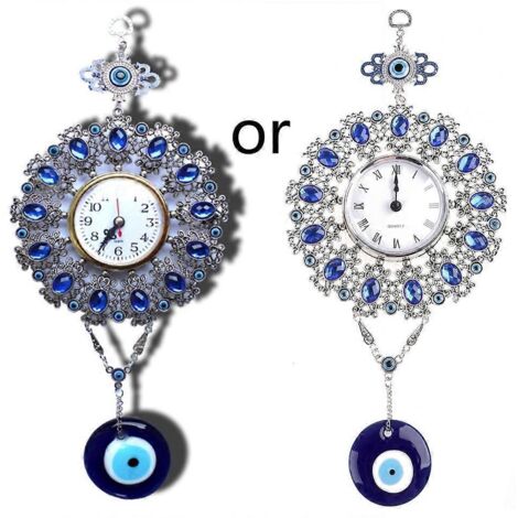 Amulette bleue turque contre le mauvais œil, pendentif mural décoratif, horloge, ornement pour la maison ou la voiture, cadeau de protection et de bénédiction