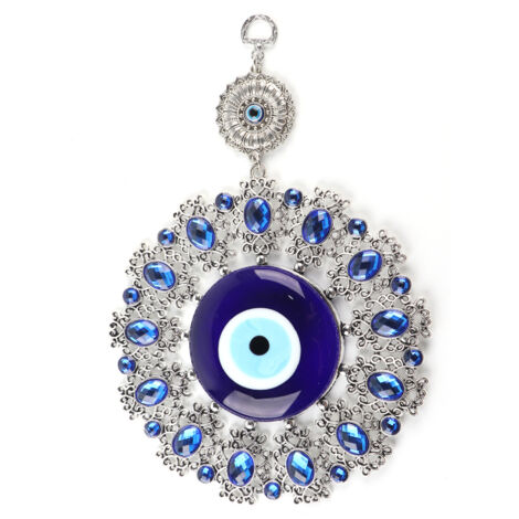 Amulette Turque en Verre - Œil Protecteur Bleu - Décoration Murale Porte-Bonheur pour la Maison