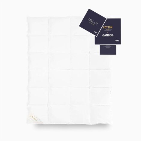 AMZ Dream 220x200 warme Bettdecke, 90% weiße Gänsedaunen, 100% Baumwollfüllung, Bambusfasern
