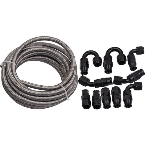 AN-8 PTFE Fitting + Oil Line Fuel Hose Kit 6 Meters Working Pressure 1000PSI