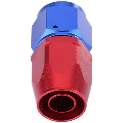 AN10-Drehverschraubung für Kraftstoffzuleitung, Adapter für Ölkühler, blau und rot eloxiert, 0°-Winkel