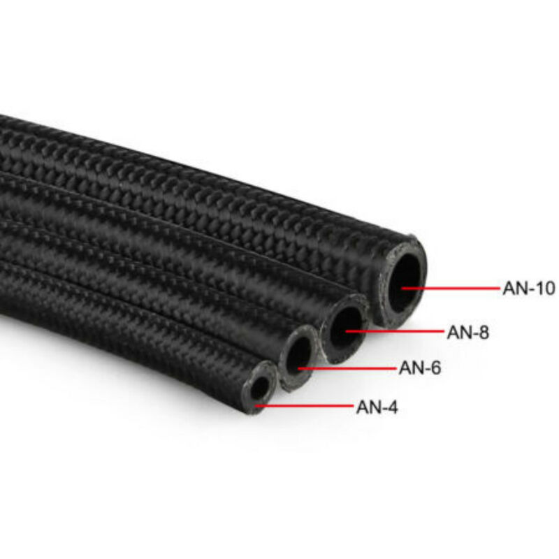 

AN10 Manguera de Combustible para Automóvil Línea de Gasóleo Trenzado Negro Nylon de Acero Inoxidable