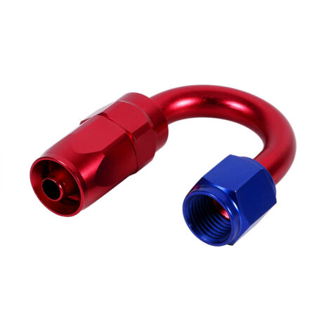 AN6 Racing huile/carburant tuyau fin pivotant mle raccord adaptateur bleu rouge couleur 180 degrés