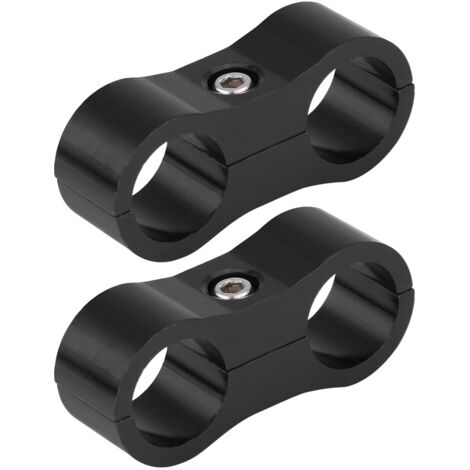 AN6 Schwarze Universal-Anschlusshalterung für geflochtene Schläuche – 2er-Pack