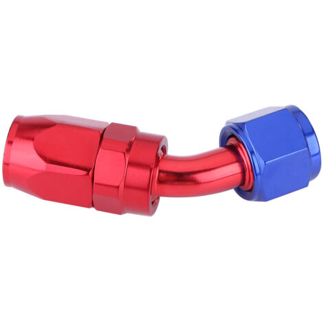AN8-Drehverschraubung für Zuleitungsschlauch, Adapter für Ölkühler, 45°-Winkel, blau und rot eloxiert