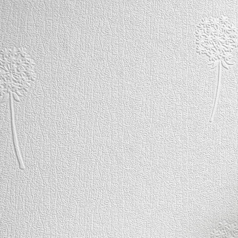 Dandelion Blush White Paintable Wallpaper Floral Vinyl Textured - Anaglypta