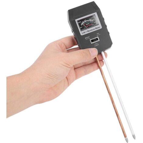 Analizador de suelo 3 en 1, analizador multifuncional con pH, valor de humedad y sensor de luz digital para jardín, granja y césped.