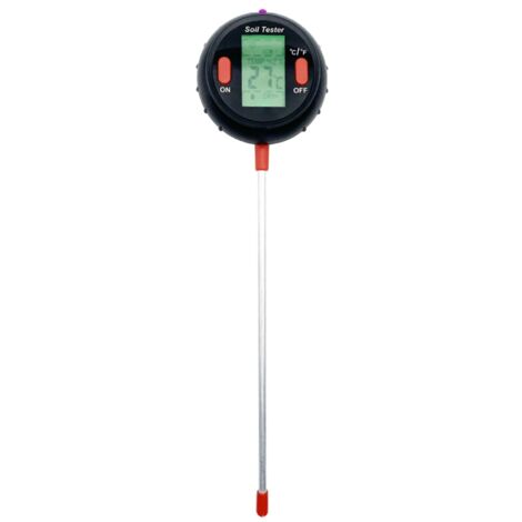 Analizador de suelos profesional 5 en 1 de SoilCheck, modelo MultiProbe, con sensores de humedad, pH, temperatura y luz, pantalla retroiluminada y carcasa ergonómica de ABS/metal, 290 mm