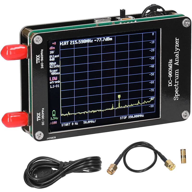 

Analizadores de espectro de pantalla tactil de 2.8 pulgadas recargables USB tipo C de mano con 100KHz-350MHz y 260-960MHz Dos rangos de frecuencia de