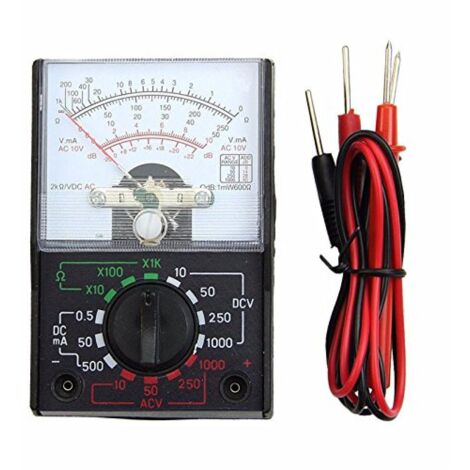 Analoges AC/DC-Multimeter, AC/DC-Strommessung (Ohm, Dezibel), Voltmeter, Amperemeter, mit Messleitungen
