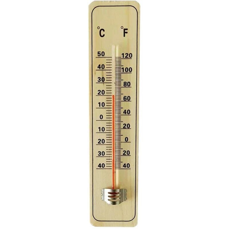 Image of Analoges Gartenthermometer aus Holz für den Innen- und Außenbereich. Temperaturthermometer H3c7
