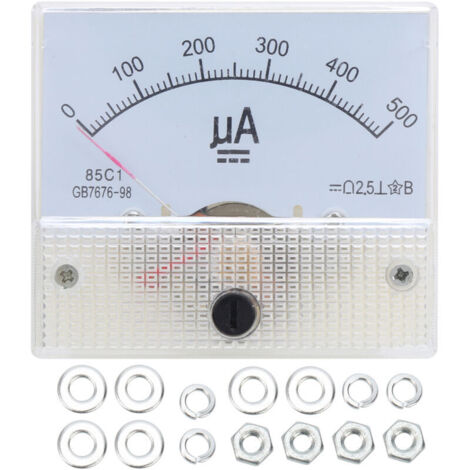 Analoges Voltmeter, 85C1 DC 0-500UA ABS Zeigeramperemeter Panelamperemeter Hochpräzisionsstrommesser