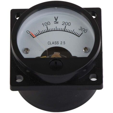 Analoges Zifferblatt-Panel-Meter, rundes Voltmeter, Amperemeter, ABS zur Messung von SO-45 AC 0-300 V, rund, schwarz FLITI