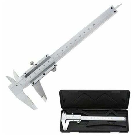 Analogue steel caliper, 150 mm/0.02 mm, high-precision micrometer with depth measurement, professional indoor and outdoor use MUMU