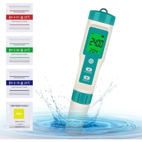 MIMIY Analyse de l'eau de piscine Moniteur de qualité de l'eau 7 en 1, analyseur de la qualité de l'eau