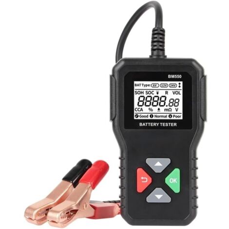 Analyseur de batterie automobile, testeur de batterie pour batteries 6 V/12 V/24 V, 100-2000 CCA, plastique ABS