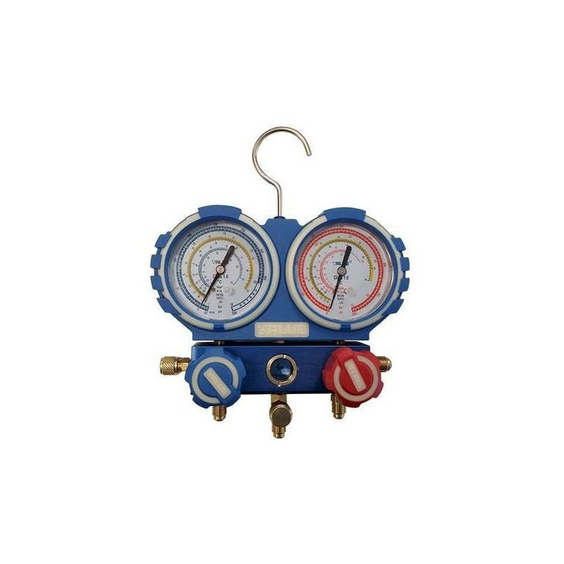 Manometer Analyzador 2 Roads Anticoccion 68 mm avec visière R22, R407C, R134A, R410A