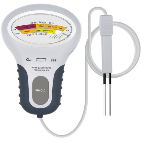 Analyseur de qualité de l'eau de piscine PC102 CL2 et pH, testeur portable de chlore résiduel pour piscine