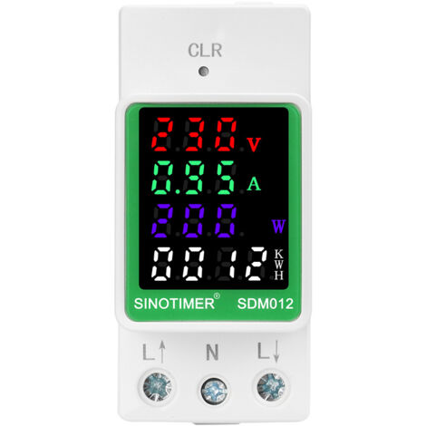 Analyseur de Réseau AC Professionnel sur Rail DIN  Compteur Multifonction Tension, Courant, Fréquence, Facteur de Puissance, Énergie kWh  80-300V, 100A avec Pince Ampèremétrique-Trywise