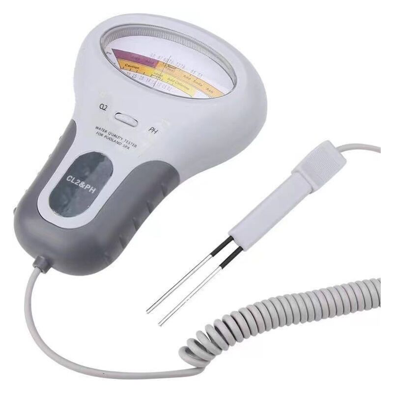 Analyseur d'eau, PC-102B CL2 Chlore & PH Testeur Piscine Spa testeur de chlore et pH PH2 qualité l'eau avec sonde piscine pour spa grand écran