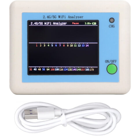 Analyseur WIFI 2.4G 5G, scanner de signaux réseau avec écran couleur TFT de 2,4 pouces, indication lumineuse