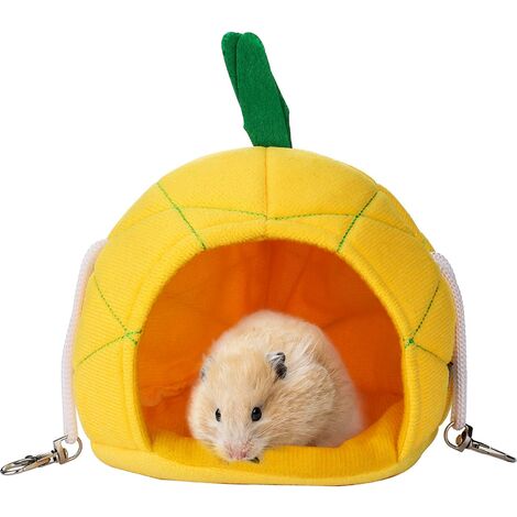 Ananas Hamac Doux Hamster, Lit Hamster Maison Suspendue Petit Animal, Pet Cage Cochon D'Inde Cage Hamac Accessoires Cochon D'Inde MODOU