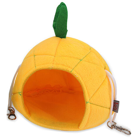 Ananas Hamac Doux Hamster Maison Lit Hamster Maison Suspendue Petit Animal Cage Pour Animaux De Compagnie Cage De Cochon D'Inde (1 Pcs, Jaune)