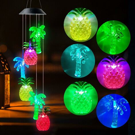 Ananas Noix de Coco Carillons éoliens solaires Cadeaux de jardinage en plein air pour maman Cadeaux d'anniversaire uniques pour les femmes qui ont tout Cadeaux pour mère Cadeaux pour petite amie Cadea
