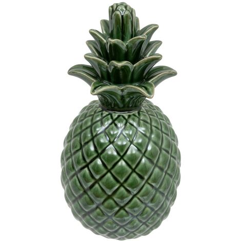 Ananas panama esotico h.20cm in ceramica verde prateria - Atmosphera créateur d'intérieur