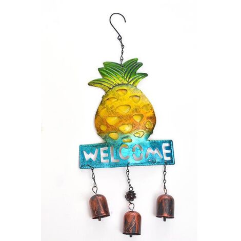 Ananas-Windspiel aus Eisen, Ananasförmiges Willkommensschild, Ornament G