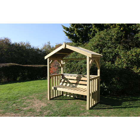 Anastasia 3 seat Garden Arbour, wooden garden bench seat with trellis