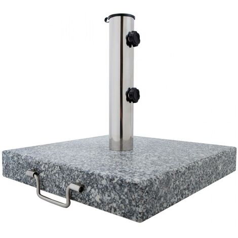 AUTRES anaterra® Sonnenschirmständer - Granit, 30 kg, Quadratisch, mit Rollen und Griff, Edelstahl - Schirmständer, Sonnenschirmsockel, Ständer für Sonnenschirm, Balkon, Terasse, Garten, Outdoor