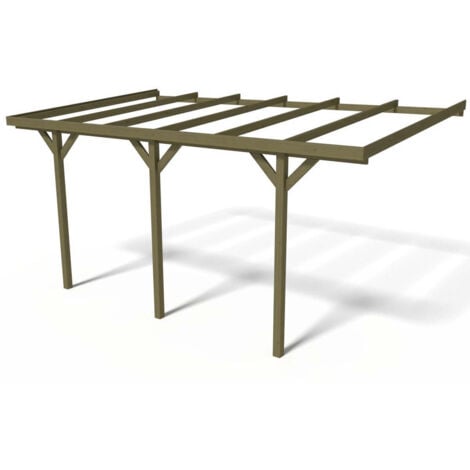 HABITAT ET JARDIN Anbau-Carport "Solar 2" - 300 x 454 x 245 cm