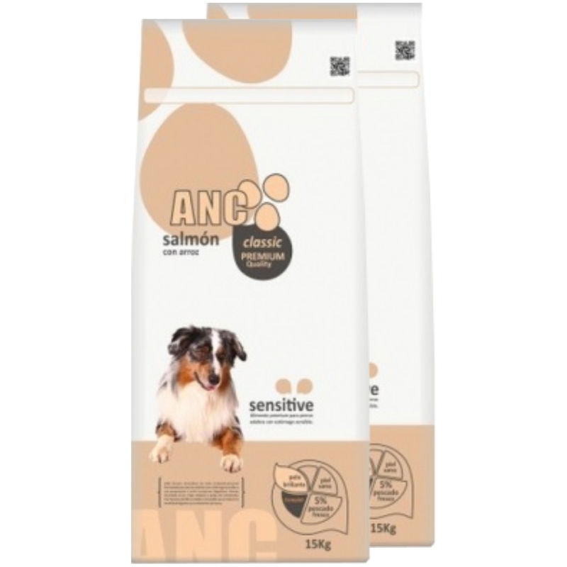 

Classic SENSITIVE Salmón 2 x 15 kg, pienso para perros con estómago sensible - ANC