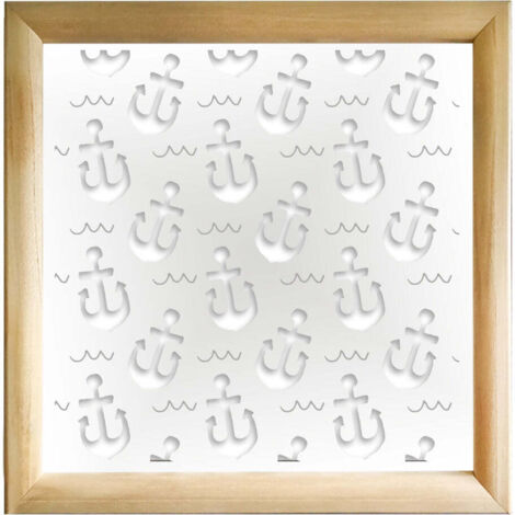 ANCHOR - Moduli Decorativi in Legno e PVC - Colore: bianco - Misura: 48x48 cm