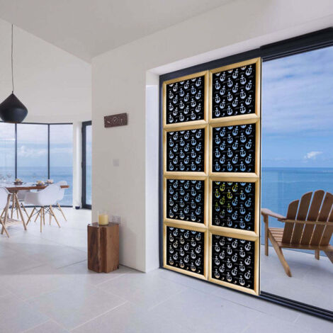 ANCHOR - Moduli Decorativi in Legno e PVC - Misura: 98x98 cm - Colore: nero