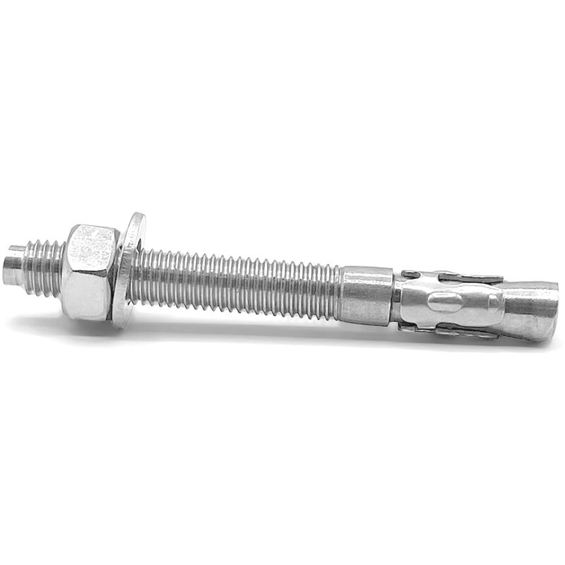 Anchor studs, stainless steel AISI 304 (A2) expansion bolts, M10 x 90 mm (8 pieces) for concrete/stone.