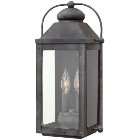 Anchorage Hinkley Outdoor 2-Licht-Wandlaterne im Alter von Zink IP44