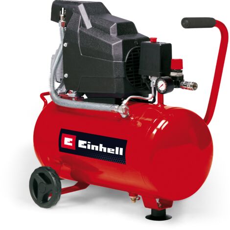[Ancienne version] Einhell Compresseur TC-AC 190/24/8 (1500 W, Puissance d'aspiration 165 l/mn, Pression maximale 8 bar, Débit d'air 0, 4, 7 bar : 110 l/m, 75 l/m, 55 l/m, Capacité de la cuve: 24 L)