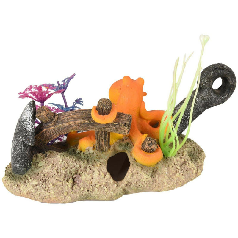 

Ancla LETO + pulpo. Decoración para acuario de 16 x 8 x 9 cm.