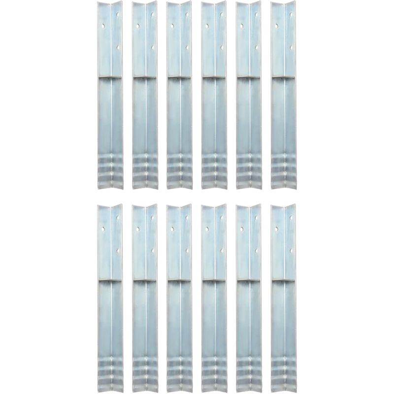 

Anclaje de tierra forma de L 12 uds acero galvanizado 5x5x50 cm