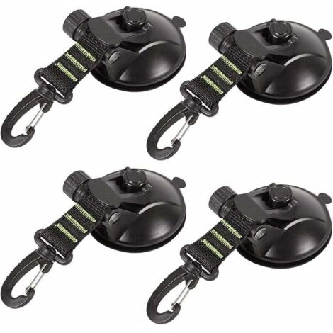 Anclaje de ventosa, 4 piezas, ventosa para carrocería de coche, gancho de montaje para toldo, ventosas de anclaje, gancho de ventosa para coche, para toldo lateral de coche, camping, equipaje